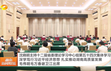 视频丨沈晓明主持十二届省委理论学习中...