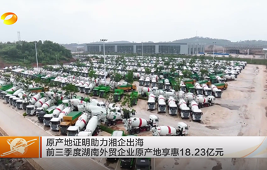 视频丨原产地证明助力湘企出海 前三季度...