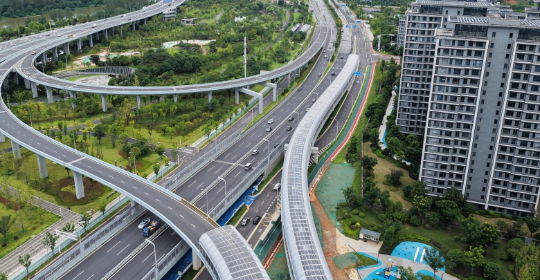 兴联路大桥潇湘大道互通立交C匝道完工
